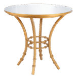 Bistrô Baixo Base Bambu Dourada com Tampo Espelho Friso Dourado