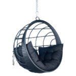 Balanço Trancoso Preto Com Assento Sarja Preta