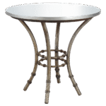 Bistrô Baixo com Base Bambu Ferro Cinza com Tampo Espelho Friso Prata