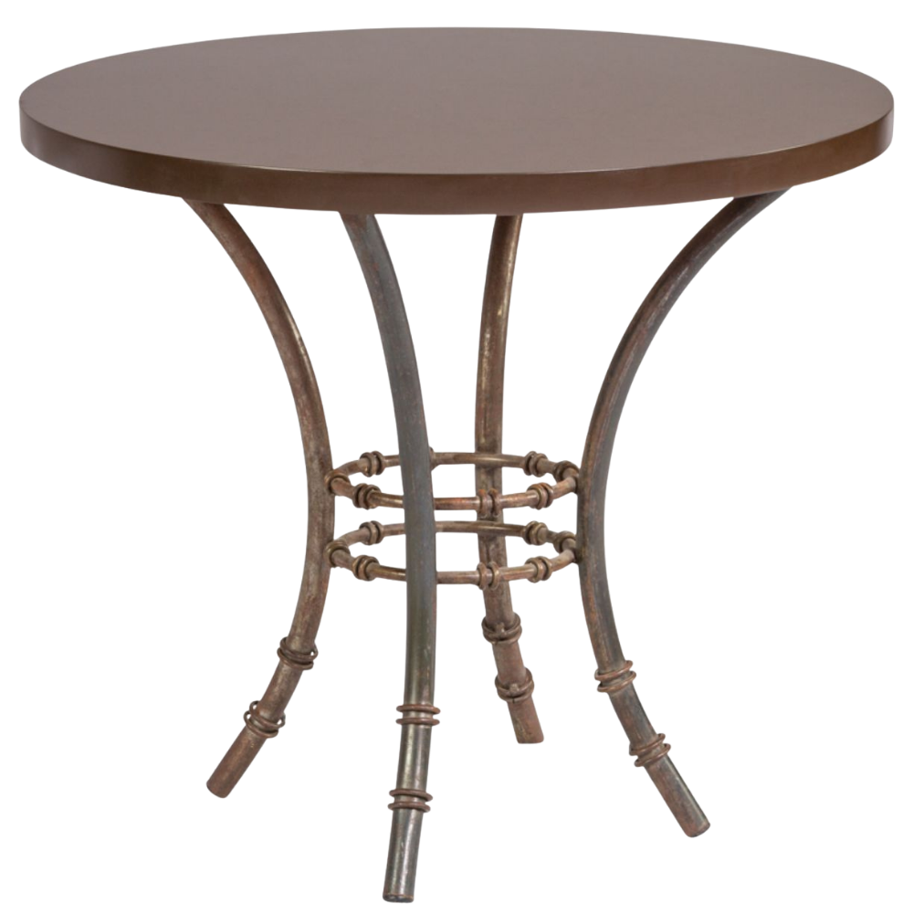 Bistrô Baixo Base Bambu Ferro Cinza com Tampo Laca