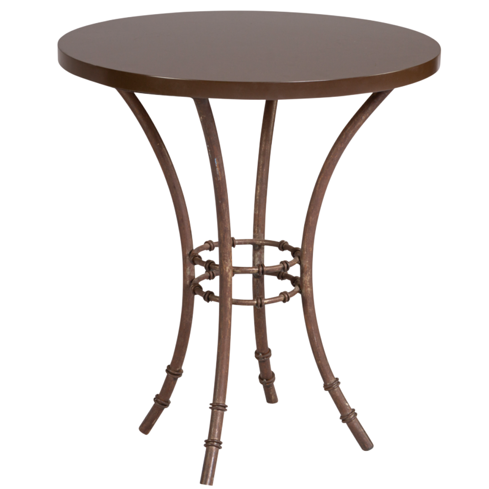 Bistrô Baixo Base Bambu Ferro Cinza com Tampo Laca