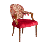 Poltrona Belle Époque Encosto Estampado Bordo com Franjas