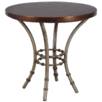 Bistrô Baixo Base Bambu Ferro Cinza com Tampo Madeira