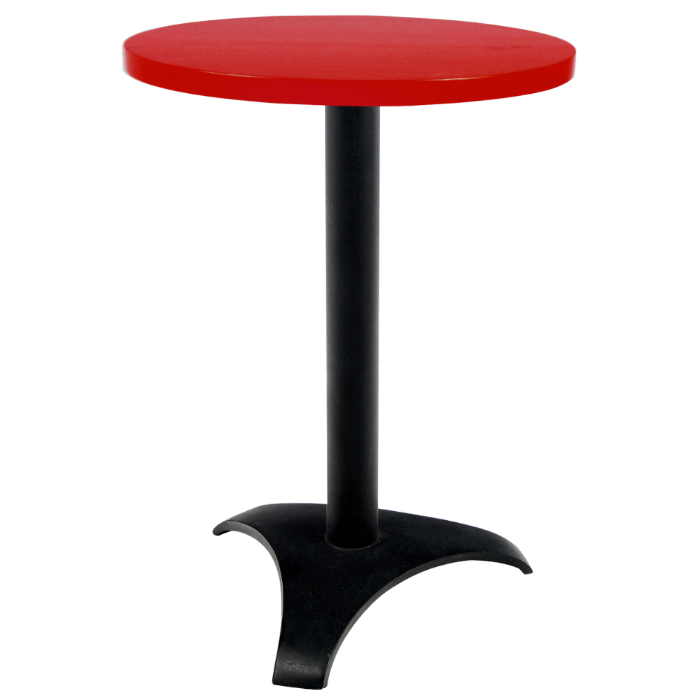 Bistrô Baixo Base Preta com Tampo Laca Vermelha