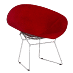 Poltrona Bertoia Diamante com Capa Corino Vermelho