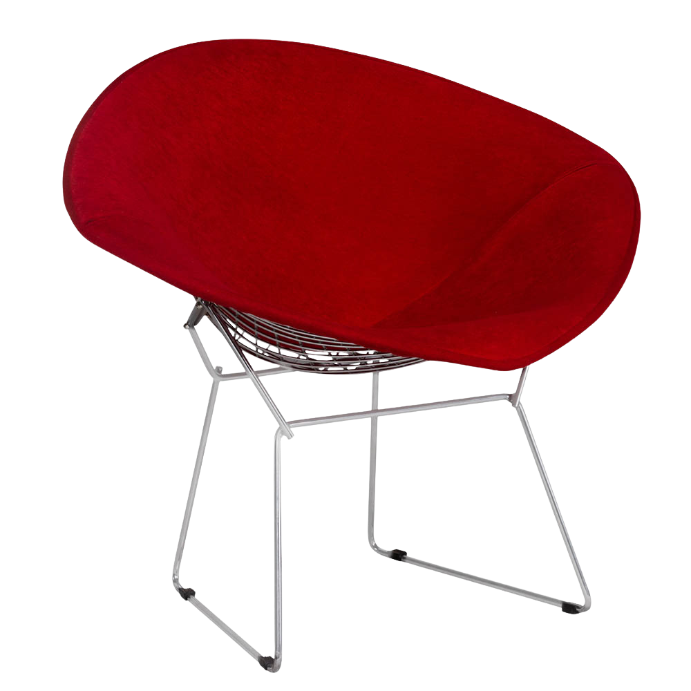 Poltrona Bertoia Diamante com Capa Corino Vermelho