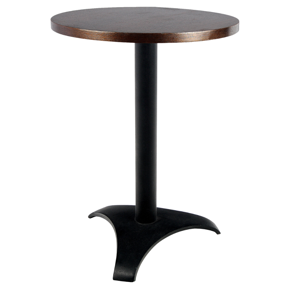 Bistrô Baixo Base Preta com Tampo Madeira