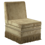 Poltrona Capri Veludo Andorra Bege com Franjas