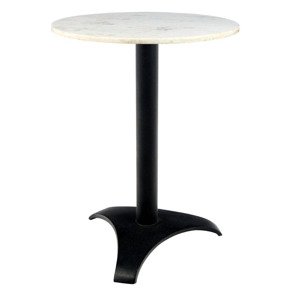 Bistrô Baixo Base Preta com Tampo Mármore Branco