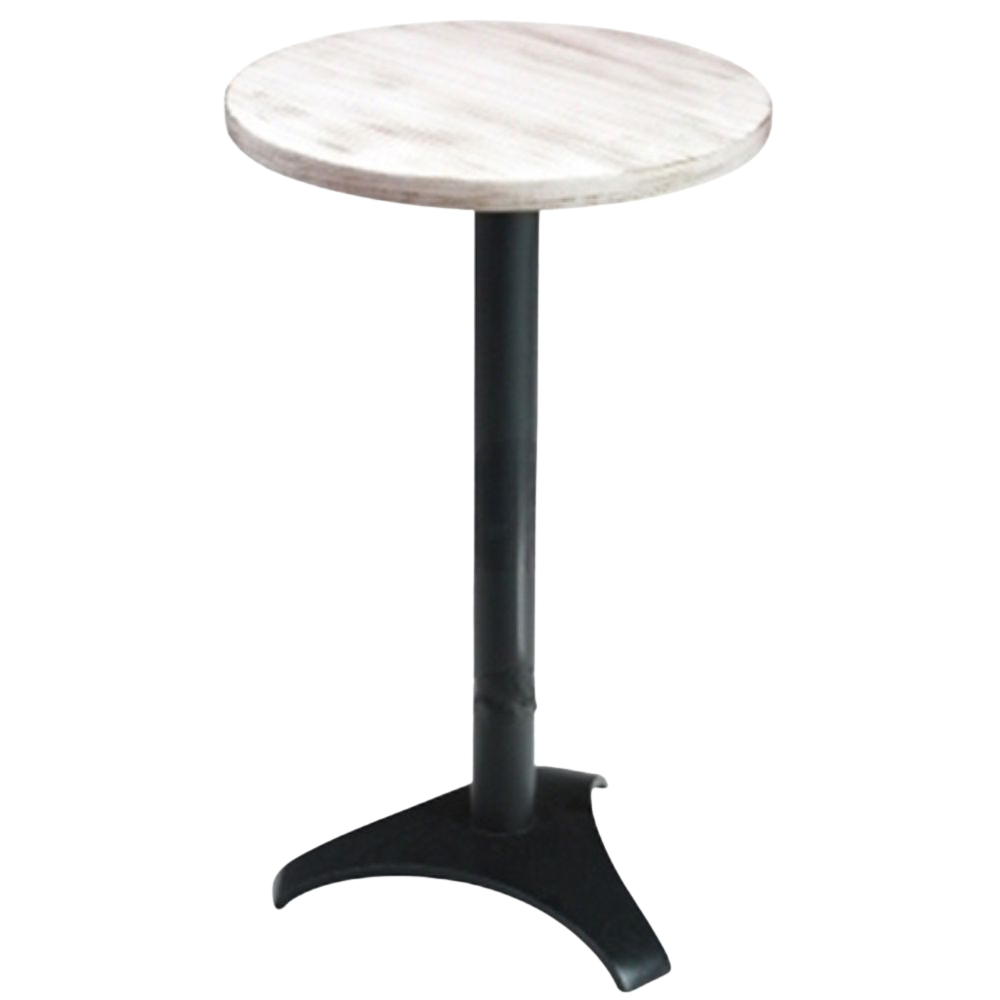 Bistrô Baixo Base Preta com Tampo Pátina