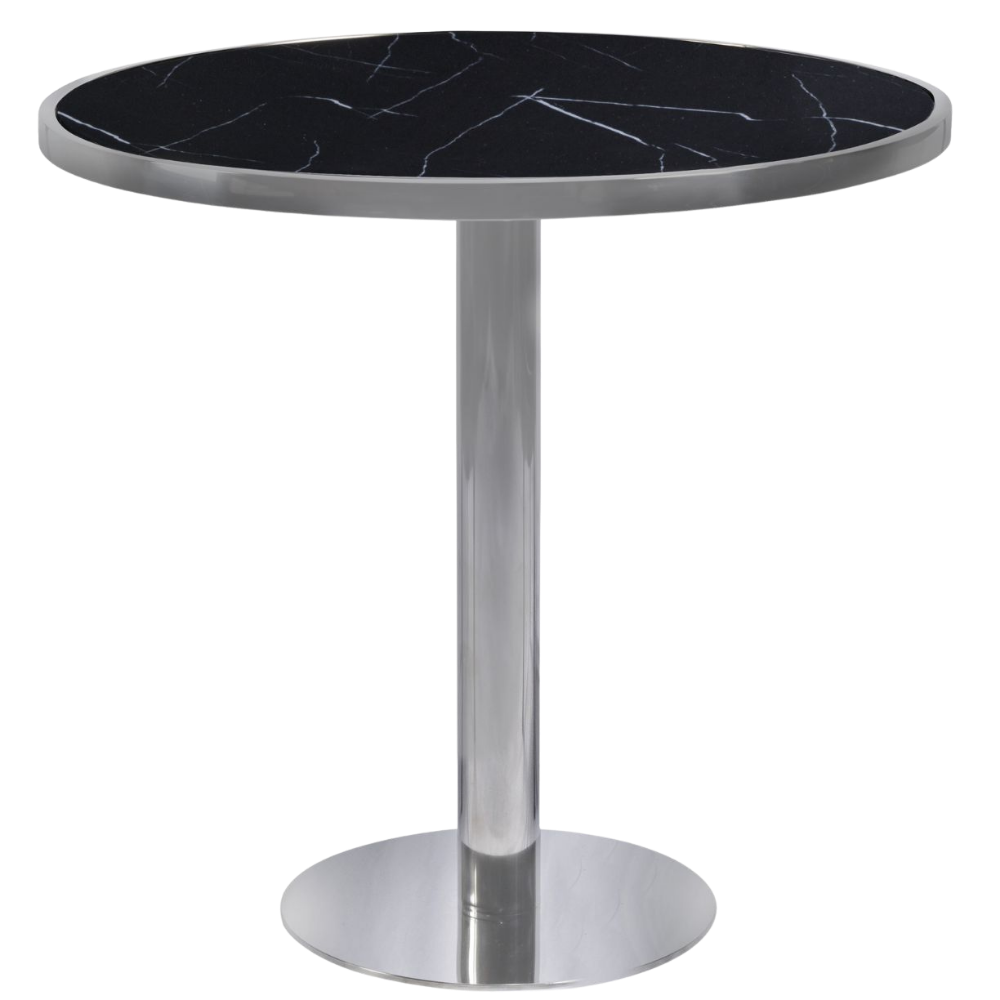 Bistrô Dubai Baixo Prata com Tampo Mármore Preto