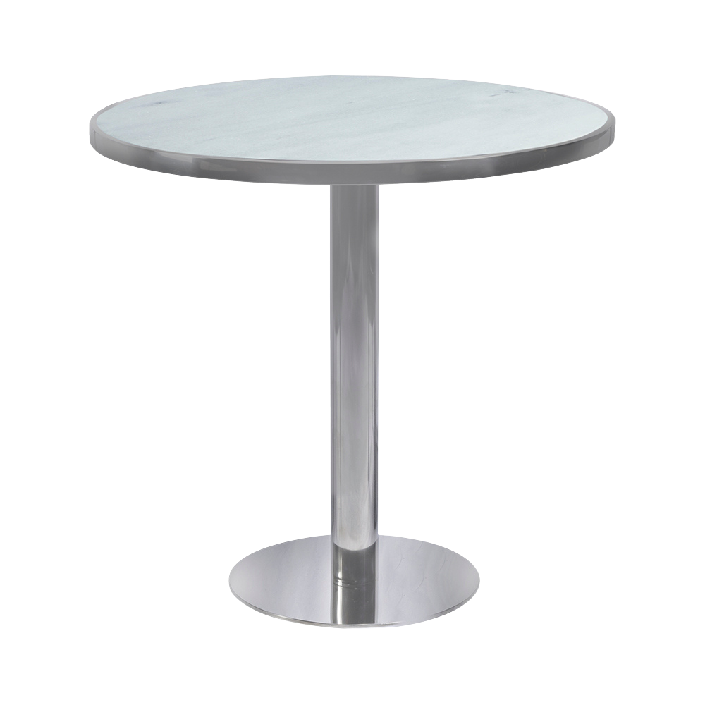 Bistrô Dubai Baixo Prata com Tampo Mármore Branco