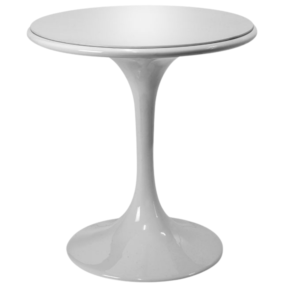 Bistrô Sari Branco com Tampo Vidro Branco