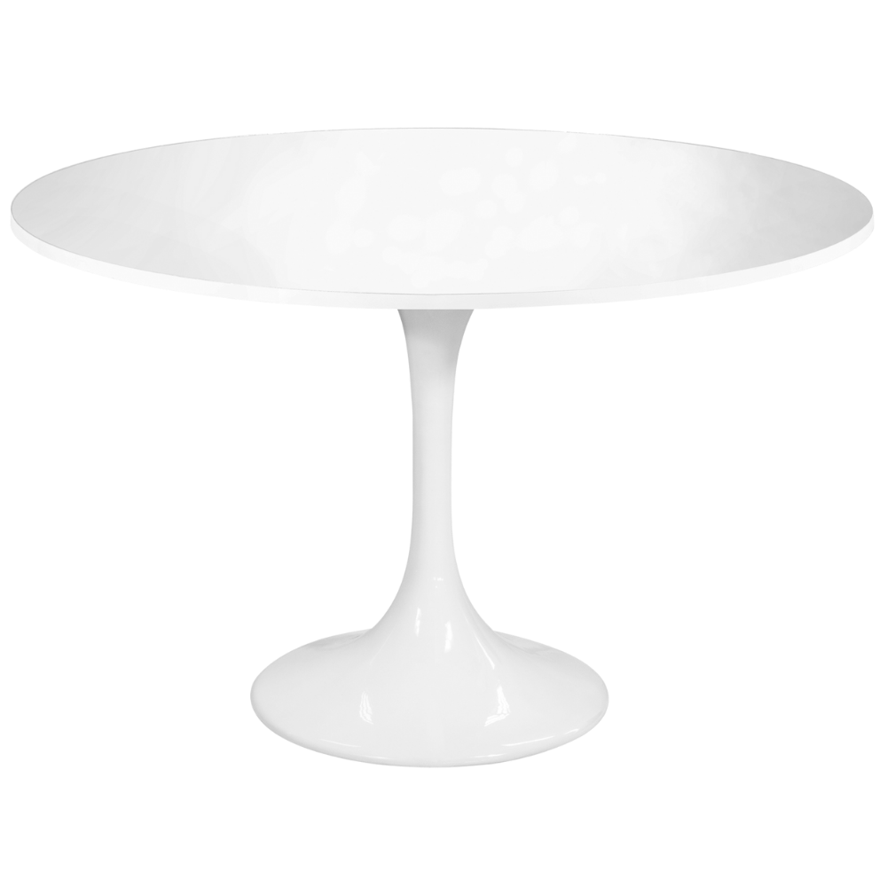 Bistrô Sari Branco com Tampo Vidro Branco