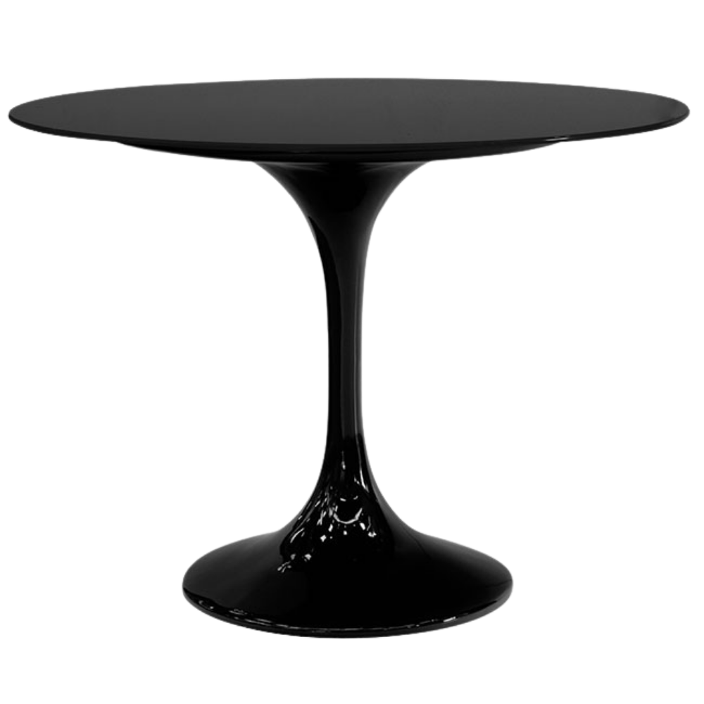 Bistrô Sari Preto com Tampo Vidro Preto