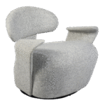 Poltrona Milão  Giratória Linho Cinza Mesclado