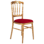 Cadeira Dior Ouro Velho com Assento Veludo Bordô