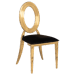 Cadeira Dubai Ouro com Assento Veludo Preto