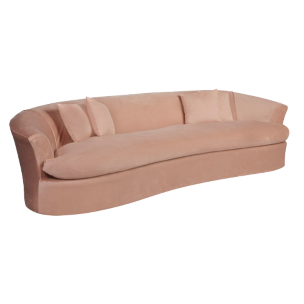 Sofá Vedette Veludo Inca Rosê