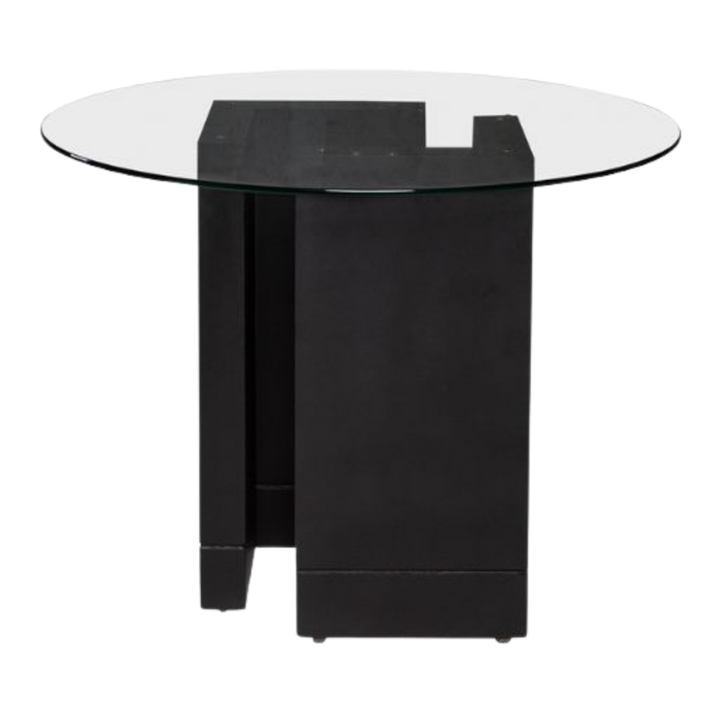 Tampo de Vidro Transparente com Base Elle Preta