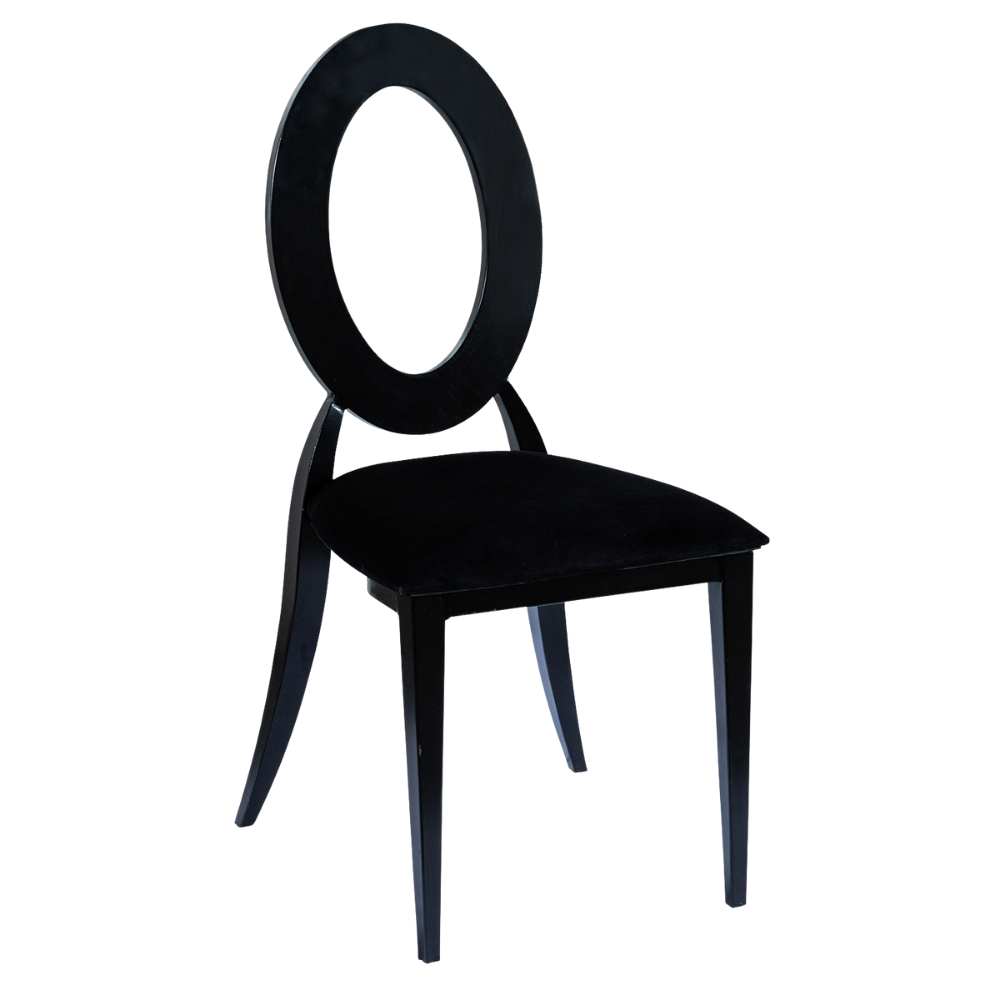 Cadeira Dubai Preta com Assento Veludo Preto