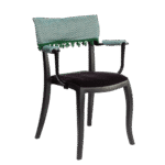 Cadeira Duomo com Braço com Encosto Zig Zag Verde com Pingentes