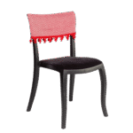 Cadeira Duomo sem Braço com Encosto Zig Zag Vermelho com Pingentes