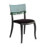 Cadeira Duomo sem Braço com Encosto Zig Zag Verde com Pingentes