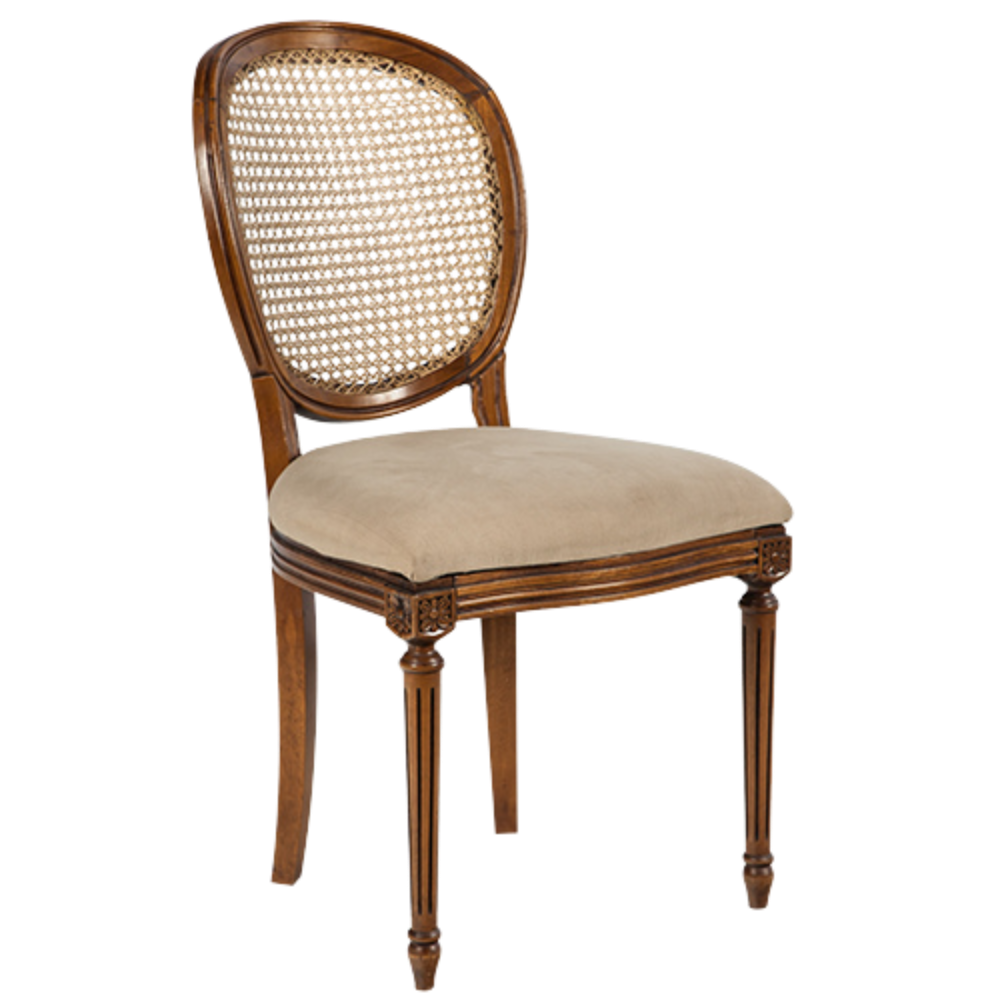 Cadeira Leopoldina com Assento Linho Palha
