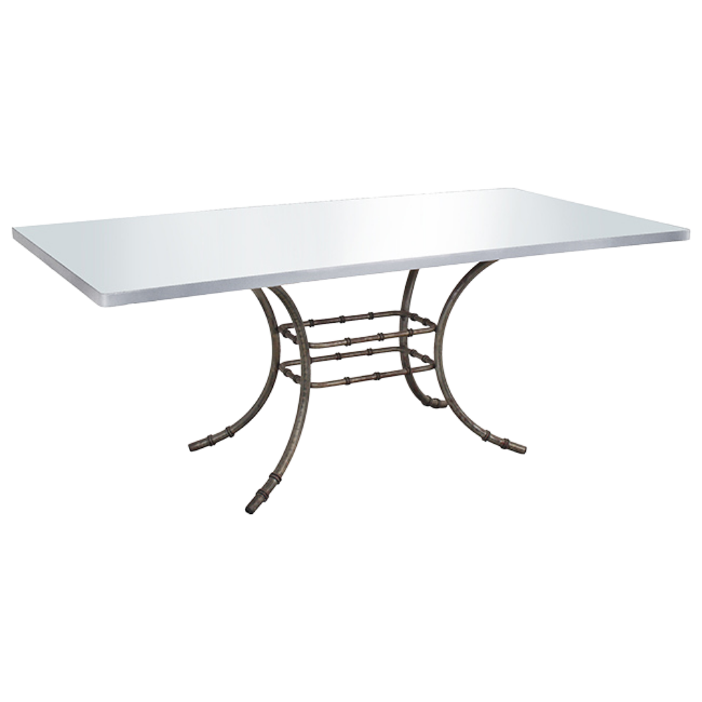 Tampo Espelho Friso Prata com Base Bambu Ferro