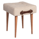 Pufe Linho Bege com Puxador