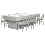 Mesa Balcão Baixa com Cadeira Itália Mini (10 lugares)