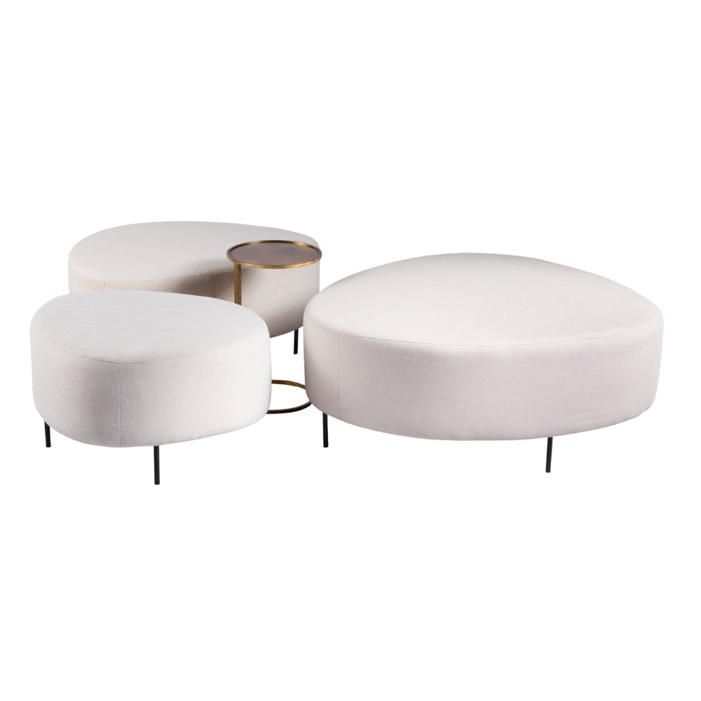 Pufe Otto Off White - Conjunto