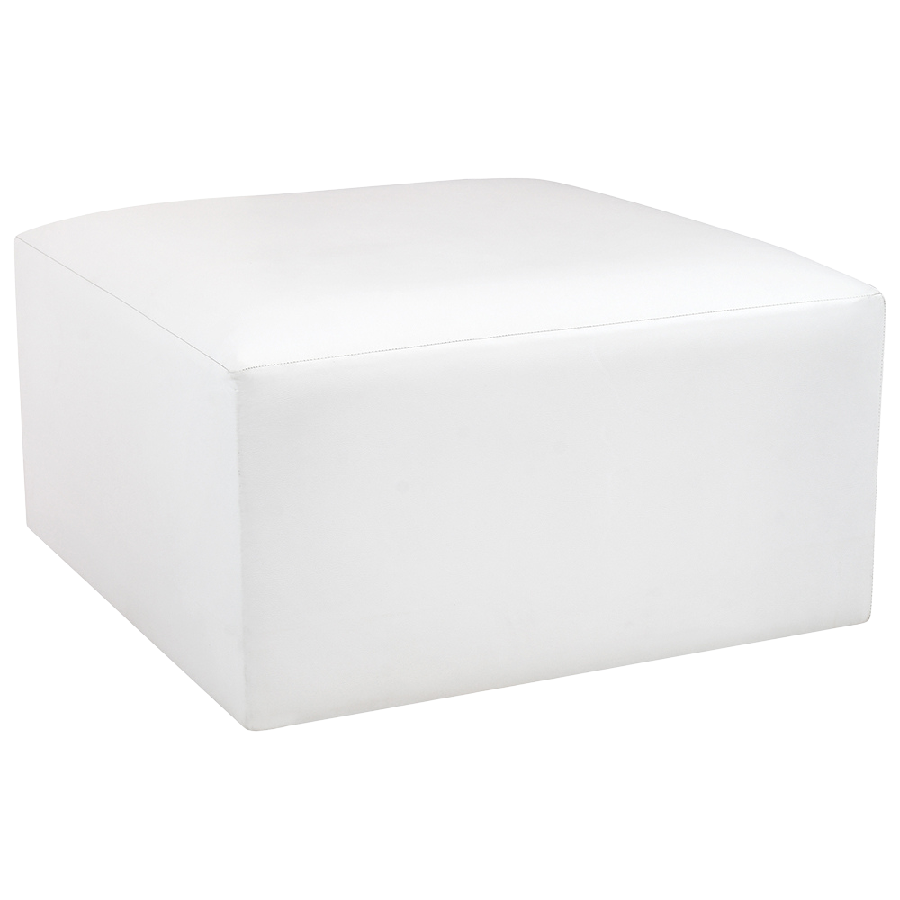 Pufe Quadrado Couro Branco(a)