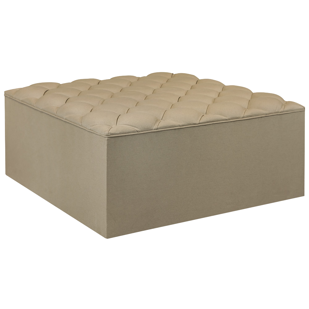 Pufe Quadrado Linho Fendi (Com Butone)