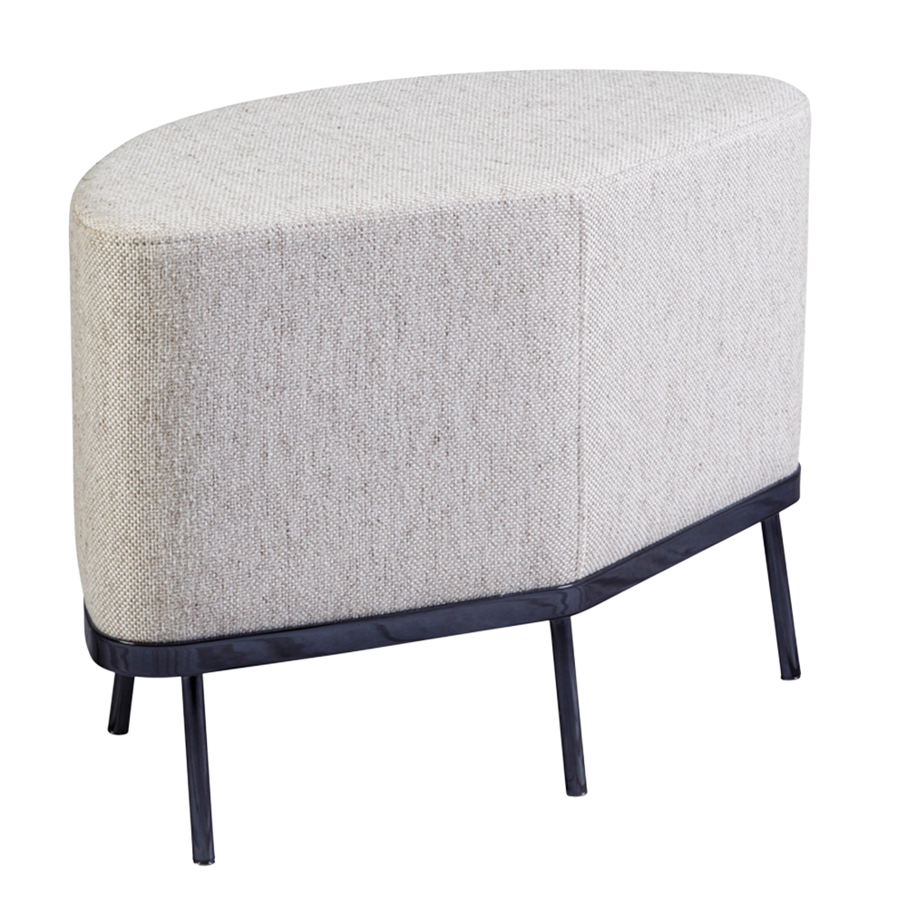 Pufe Seixo Linho Cru (1/3 Lua)