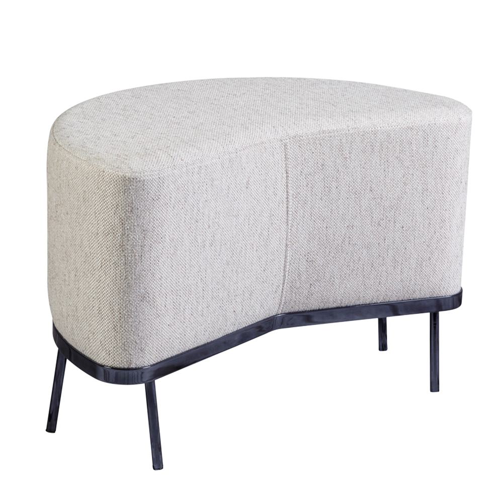 Pufe Seixo Linho Cru (2/3 Lua)