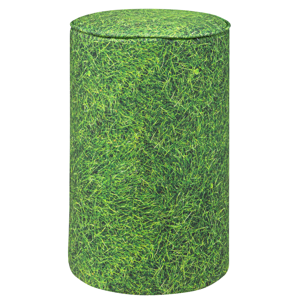 Pufe Tamborete Capa Oxford Estampa Grama