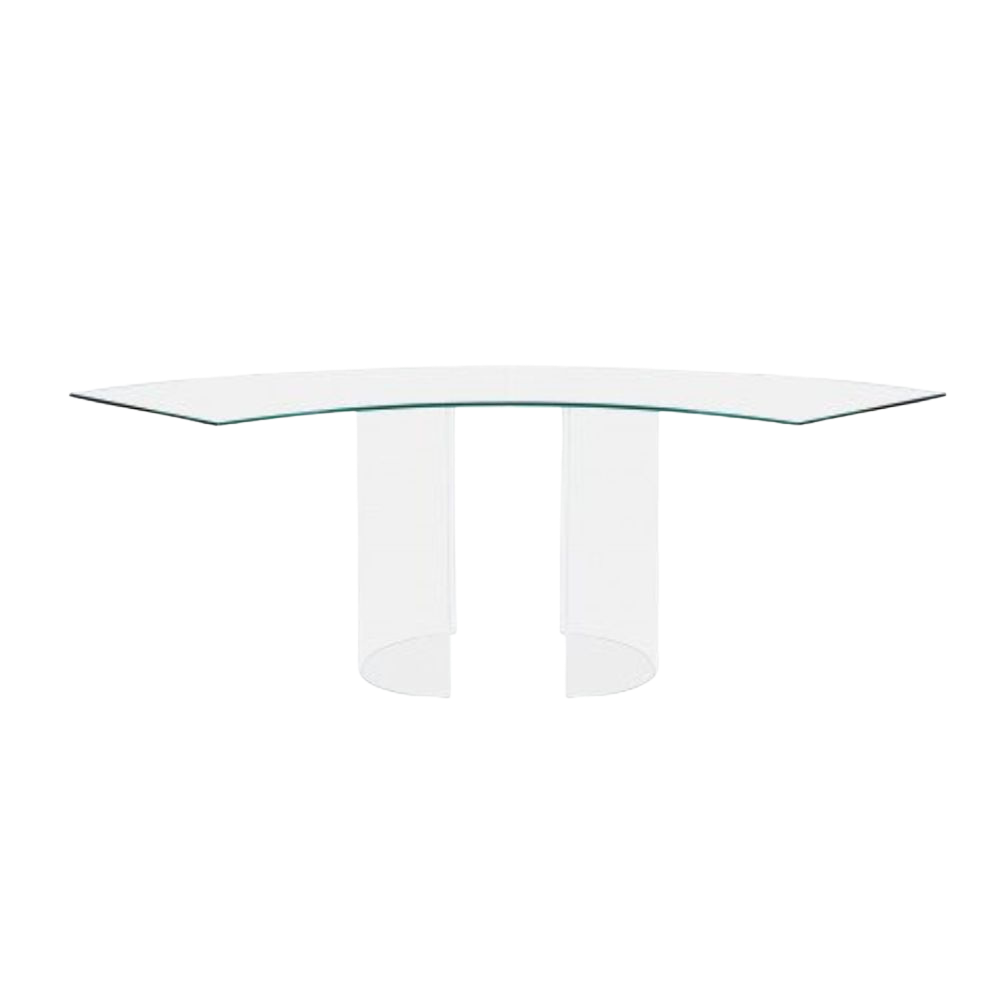 Tampo Vidro Transparente Curvo com Base Curva Cristal - 1/4 de lua