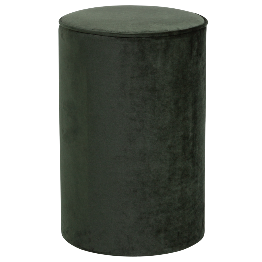 Pufe Tamborete Capa Veludo Inca Verde