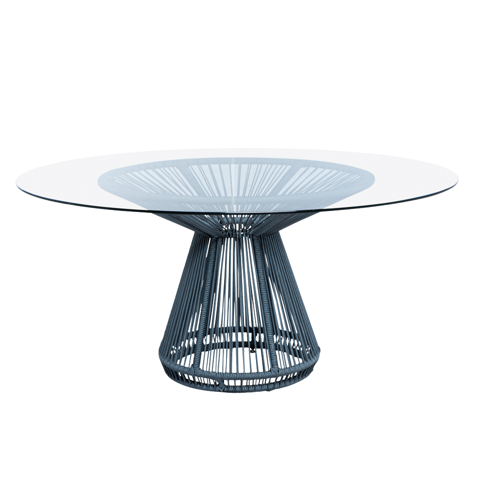 Tampo de Vidro Transparente com Base Grace Cinza