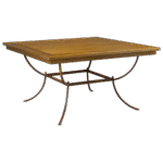 Tampo Quadrado Madeira Ripado com Base Quadrada Ferro