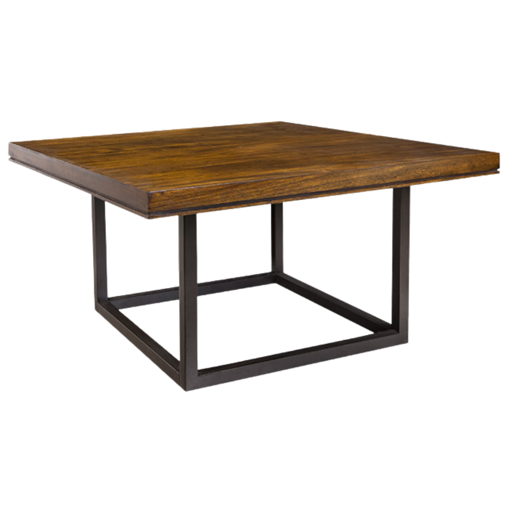 Tampo Quadrado Madeira com Base Aresta