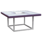 Tampo Vênus com Vidros e Centro de Espelho com Base Bambu Ferro Branca