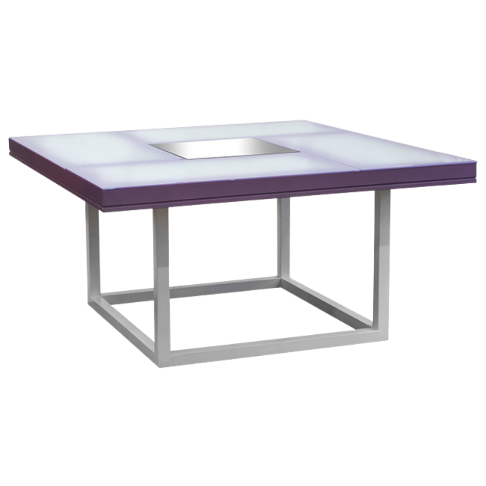 Tampo Vênus com Vidros e Centro de Espelho com Base Bambu Ferro Branca