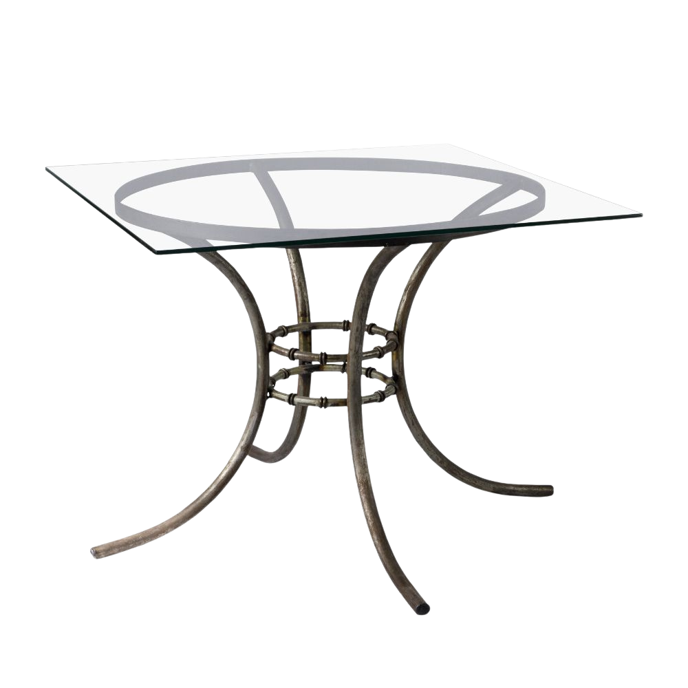 Tampo de Vidro Transparente com Base Bambu Ferro Cinza