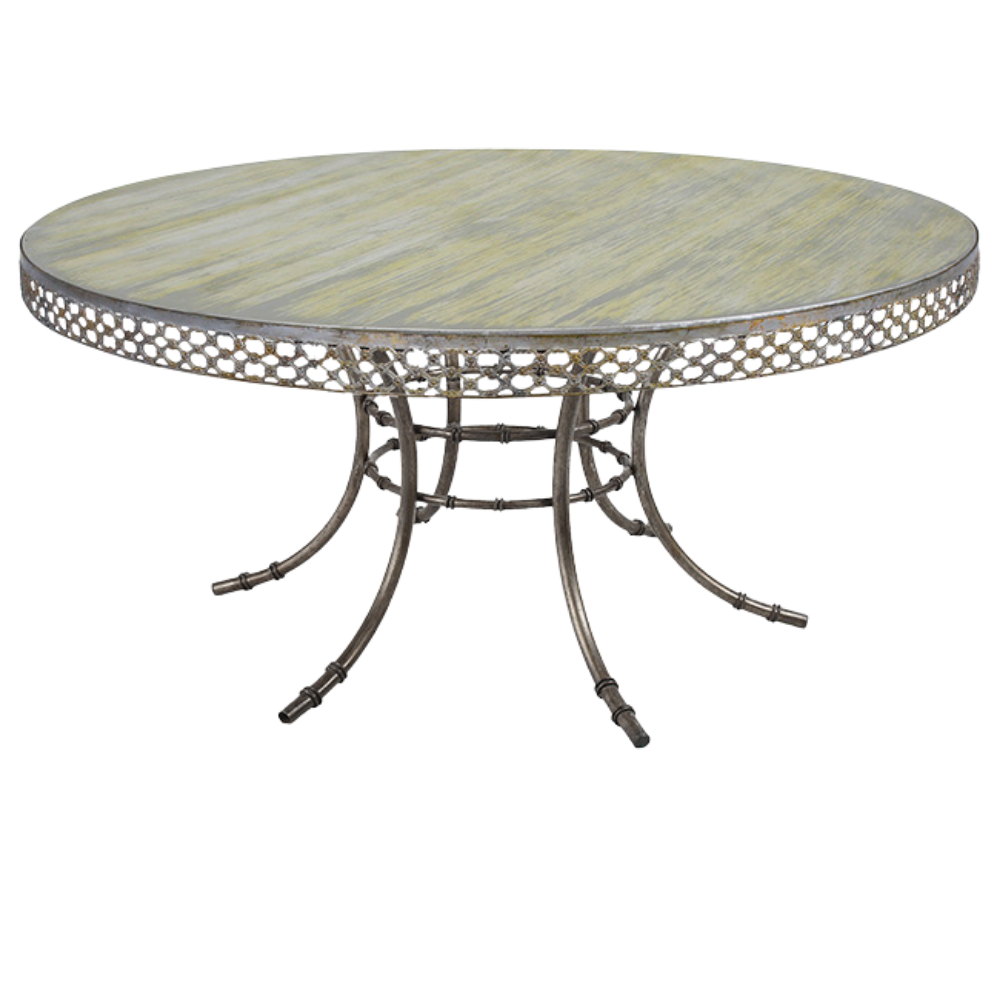 Tampo Diva Fer Forge com Base Bambu Ferro Cinza