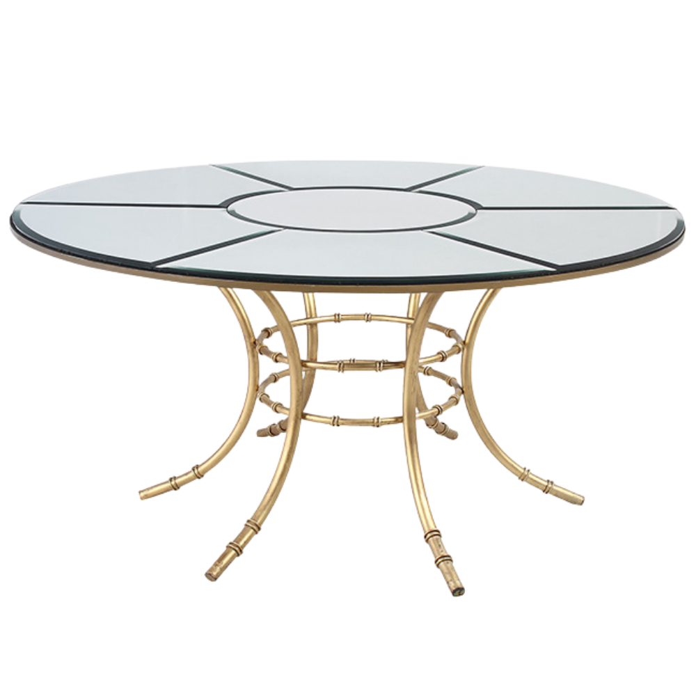 Tampo Espelho Bisotê com Base Bambu Dourada