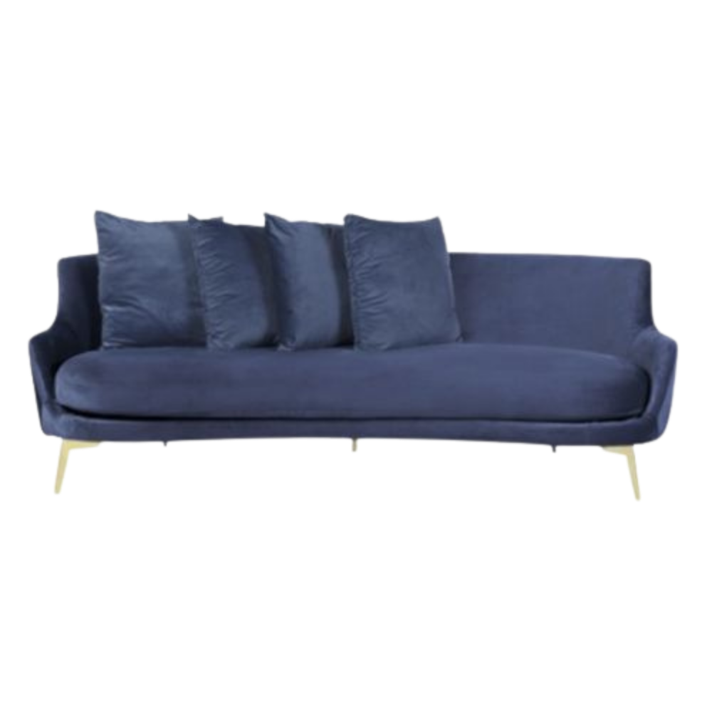 Sofá Acqua Veludo Inca Azul Marinho