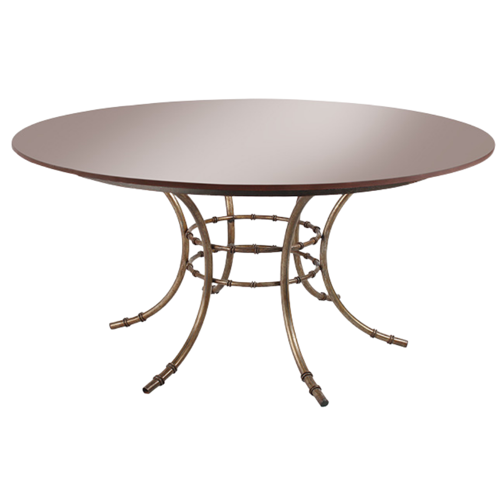 Tampo Espelho Bronze com Base Bambu Ferro Cinza